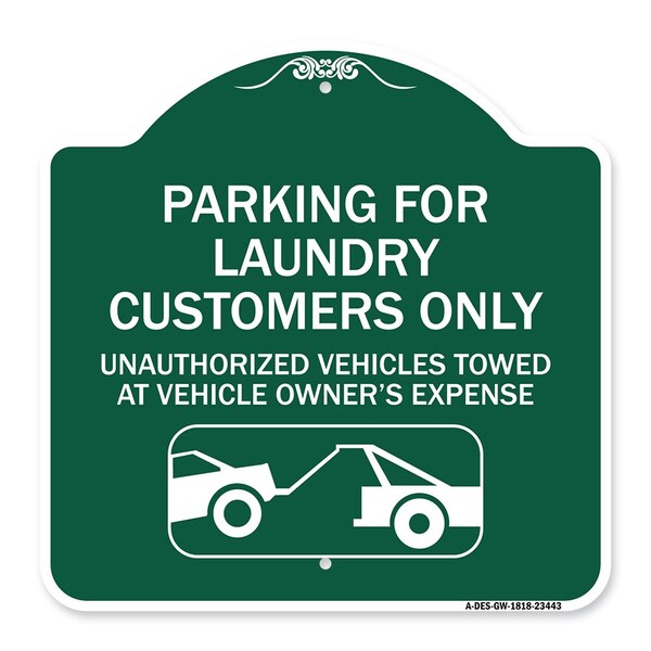 Parking for Laundry Customers Only Unauthorized Vehicles Towed at Vehicle Owners Exp, GW-1818-23443
